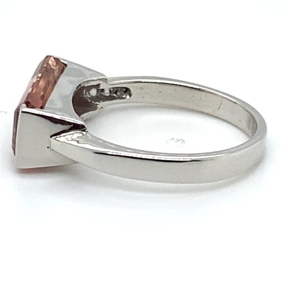 Bi Color Tourmaline 3.71ct Solid 14K White Gold Ring - Picture 7 of 7